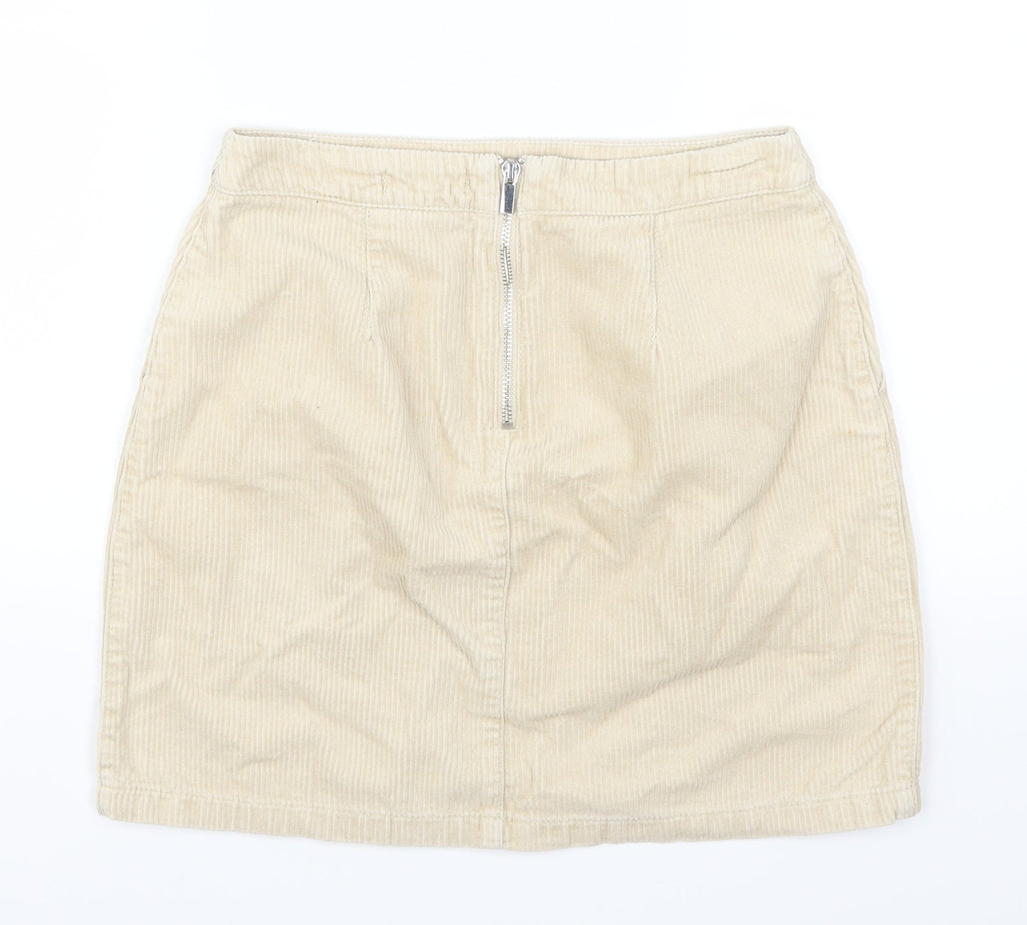 New Look Womens Beige  Corduroy A-Line Skirt Size 6