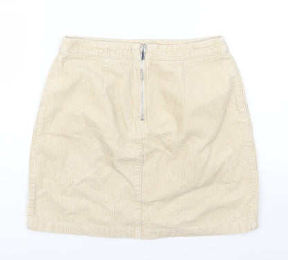 New Look Womens Beige  Corduroy A-Line Skirt Size 6