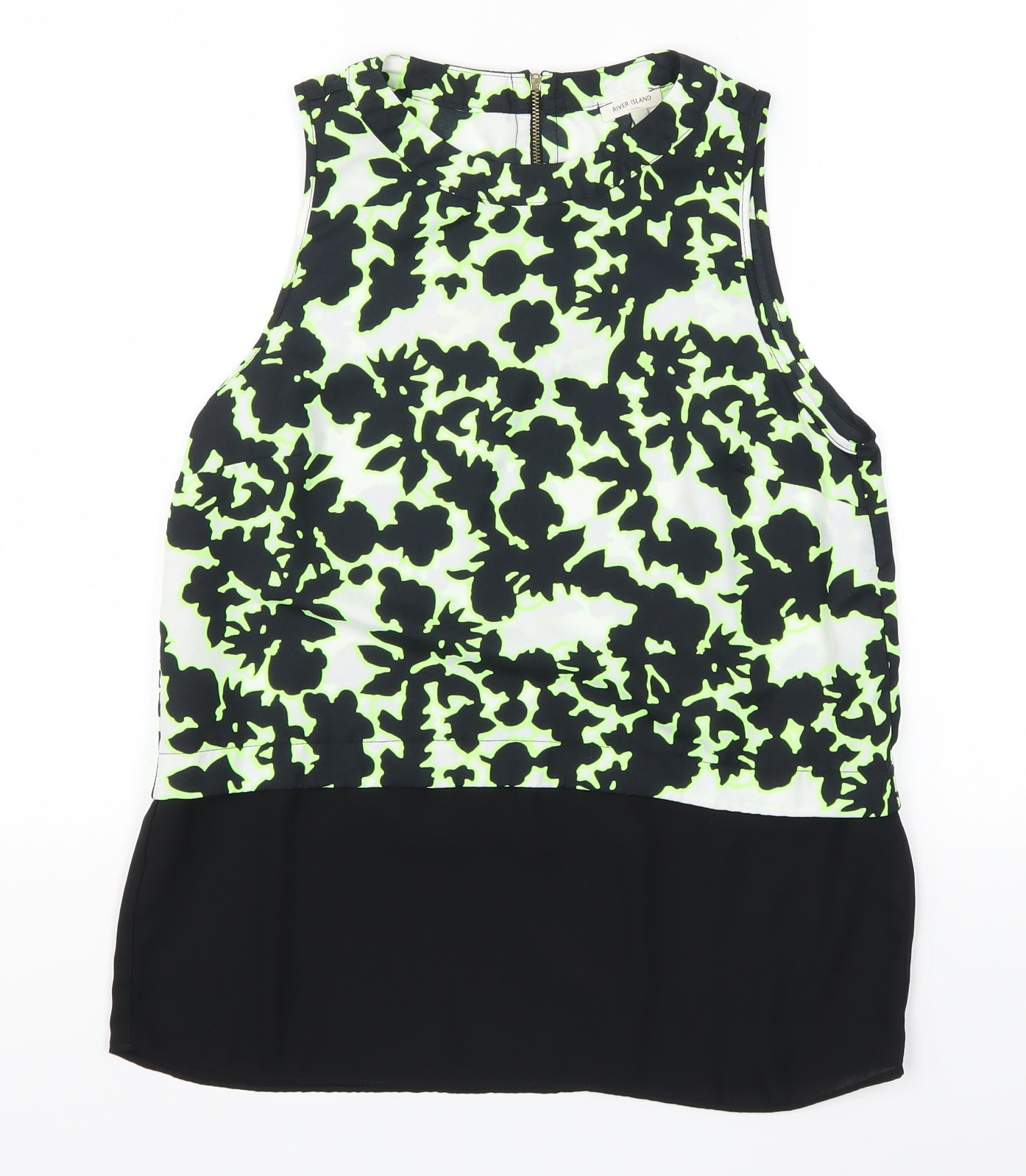 Womens UK Size 10 River Island Black Basic Tank