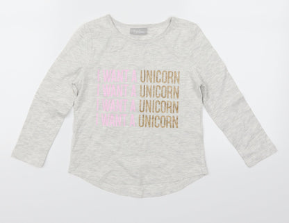 I love girls wear Girls Grey   Basic T-Shirt Size 5 Years