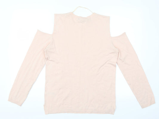 Atmosphere Womens Pink   Pullover Jumper Size 12  - cut out shoulders