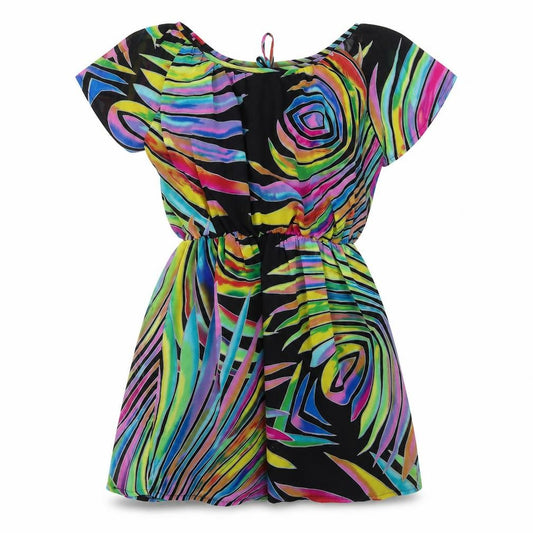 Purple Womens Black Striped  Fit & Flare  Size M