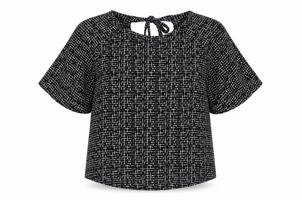 Womens UK Size 14 Nutmeg Black Basic Blouse