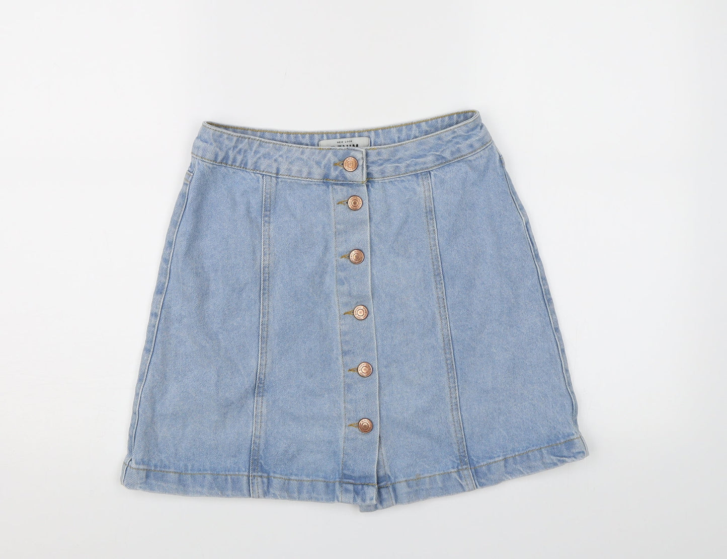 New Look Womens Blue  Denim A-Line Skirt Size 8  - Denim skirt
