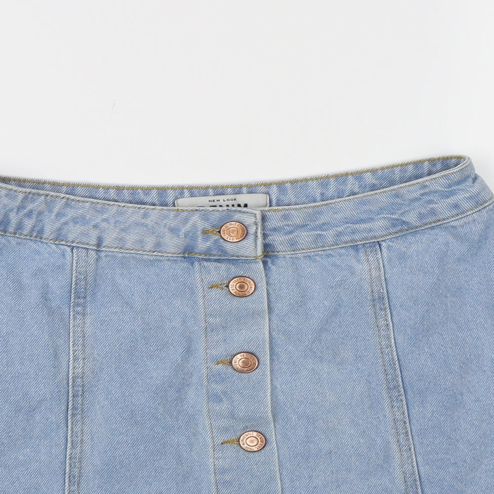 New Look Womens Blue  Denim A-Line Skirt Size 8  - Denim skirt