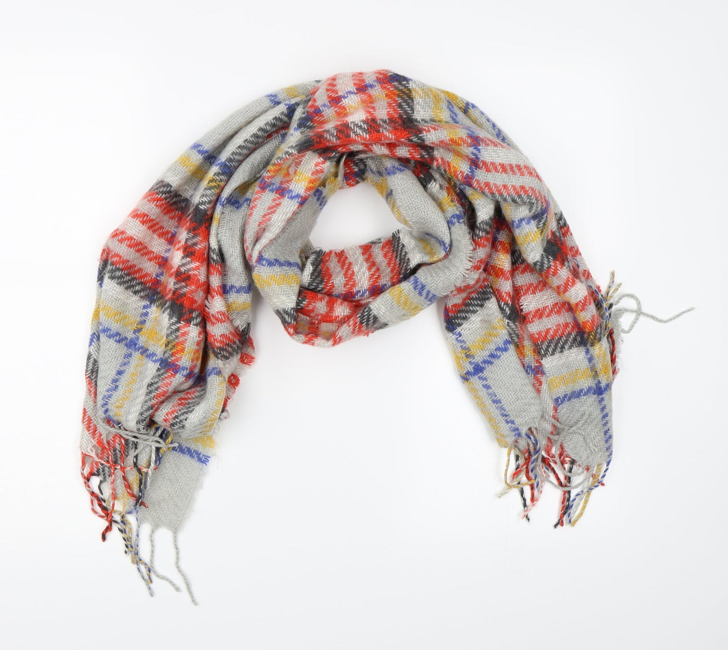 Preworn Womens Grey Check Knit  Scarf