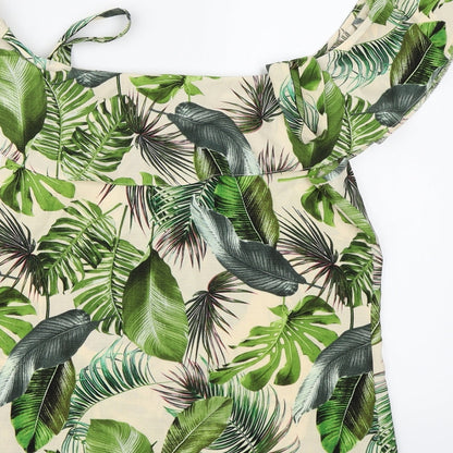 George Womens Green Floral Chiffon Basic Blouse Size 8