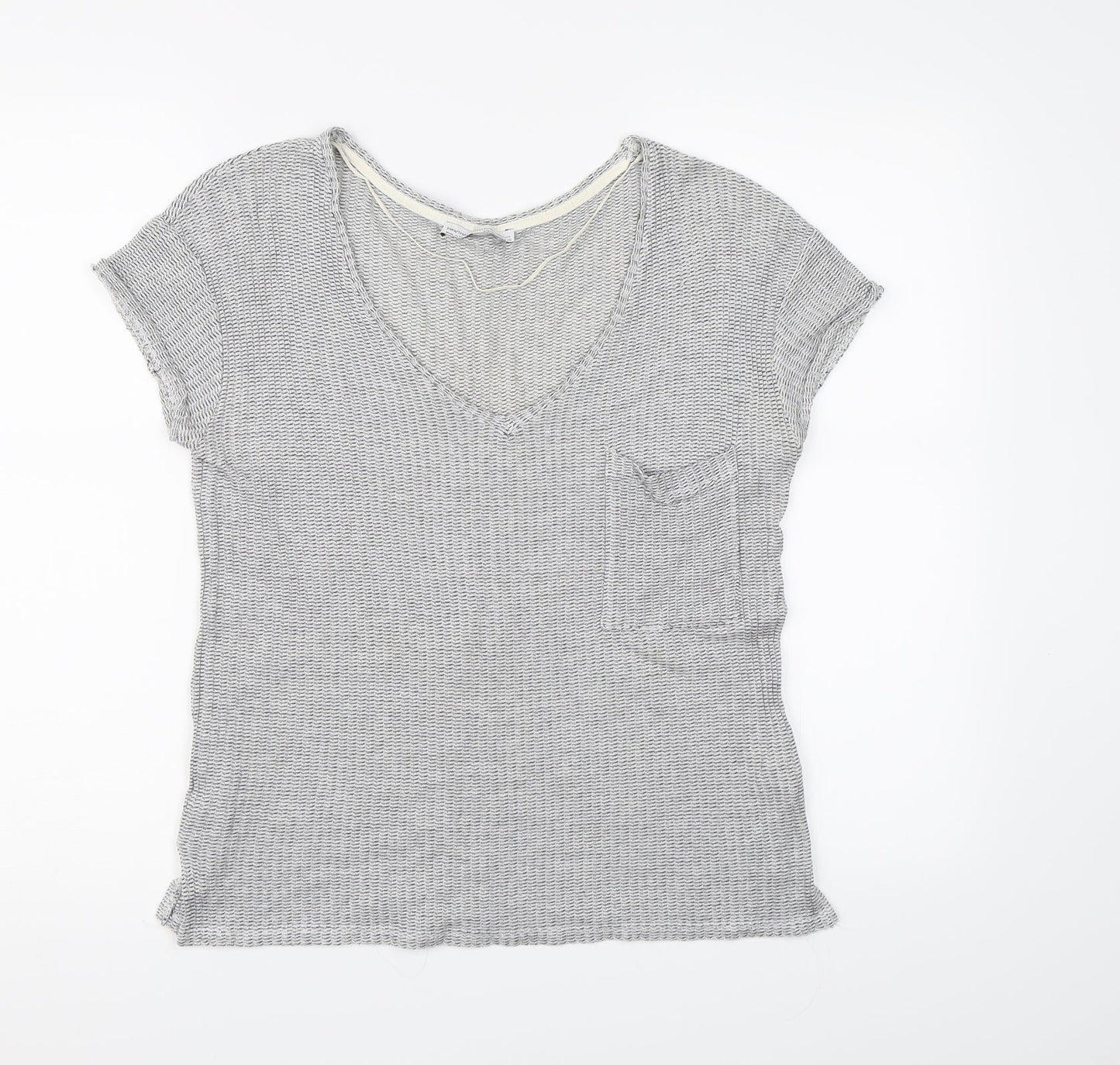 Womens UK Size S Zara Grey Basic T-Shirt