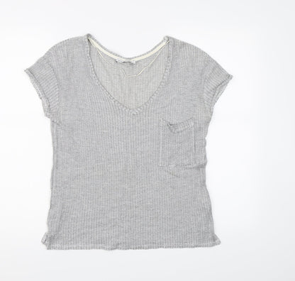 Womens UK Size S Zara Grey Basic T-Shirt