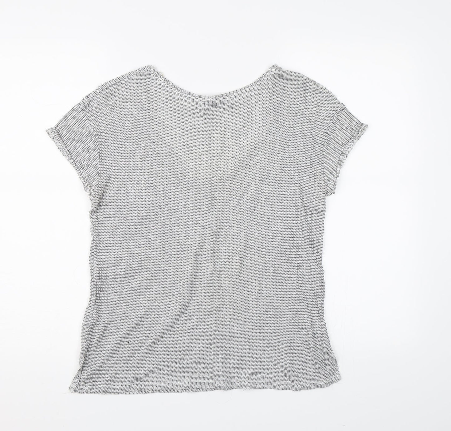 Womens UK Size S Zara Grey Basic T-Shirt