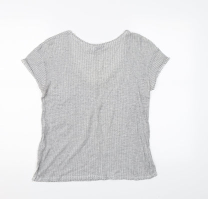 Womens UK Size S Zara Grey Basic T-Shirt