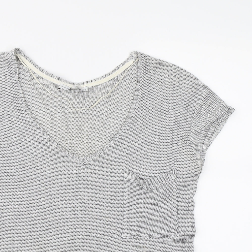 Womens UK Size S Zara Grey Basic T-Shirt