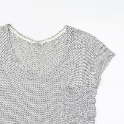 Womens UK Size S Zara Grey Basic T-Shirt