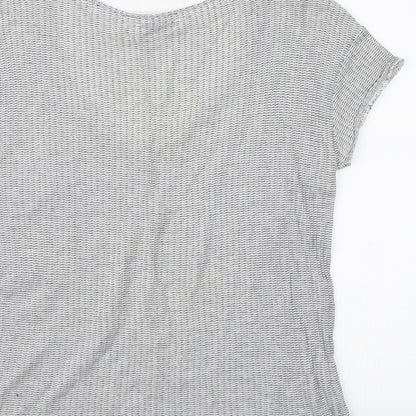 Womens UK Size S Zara Grey Basic T-Shirt