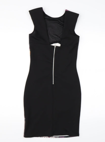 Miss Selfridge Womens Purple Floral Rayon Bodycon  Size 8