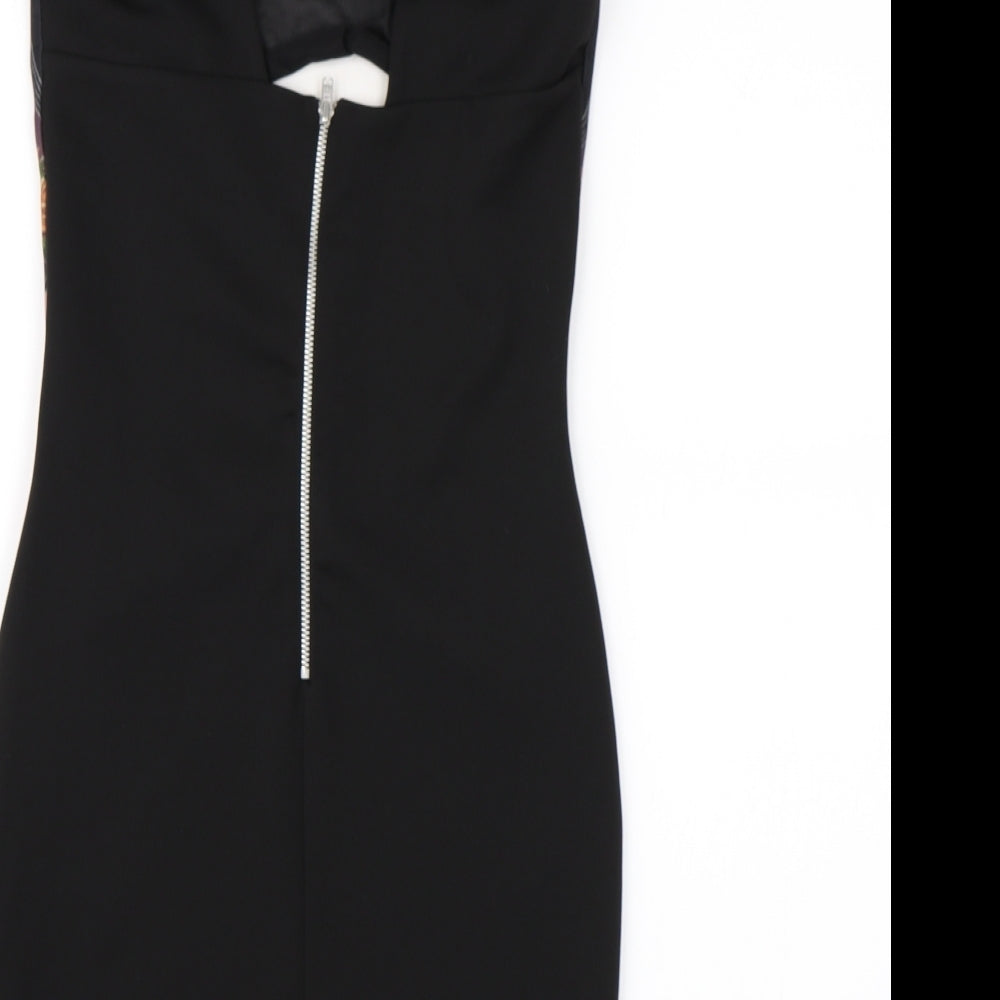 Miss Selfridge Womens Purple Floral Rayon Bodycon  Size 8