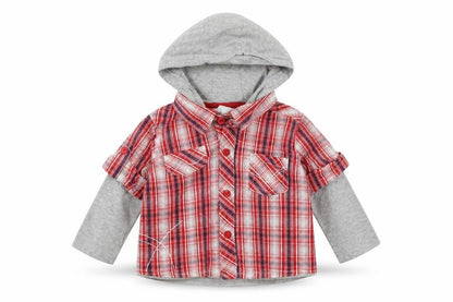 Cherokee Boys Red Check  Basic Button-Up Size 6-9 Months