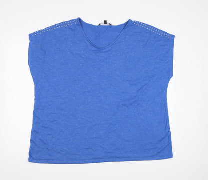 Womens UK Size 24 Preworn Blue Basic T-Shirt