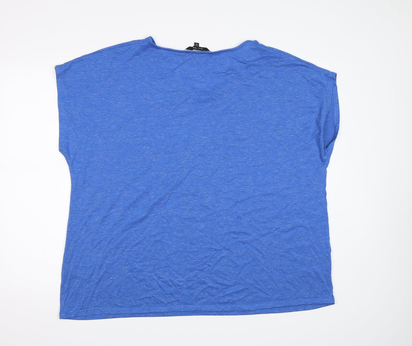 Womens UK Size 24 Preworn Blue Basic T-Shirt