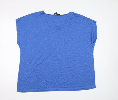 Womens UK Size 24 Preworn Blue Basic T-Shirt