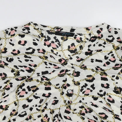 Womens UK Size 8 Papaya White Basic Blouse