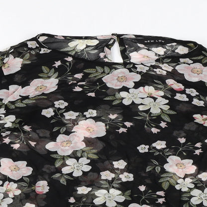 Womens UK Size 6 New Look Black Basic Blouse
