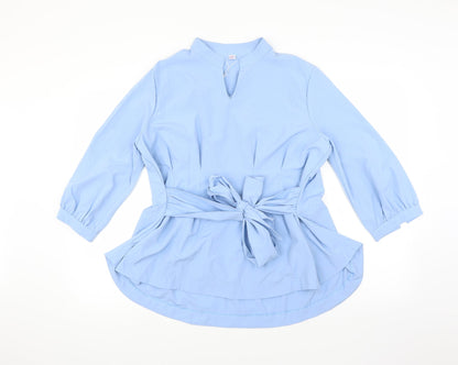 Womens UK Size XL Fashion Blue Basic Blouse