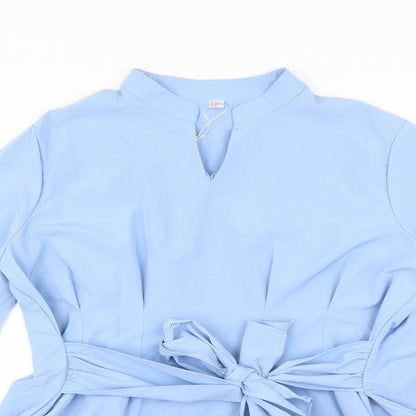 Womens UK Size XL Fashion Blue Basic Blouse
