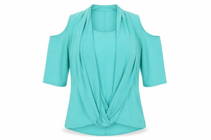 Womens UK Size 14 Soon Green Basic Blouse