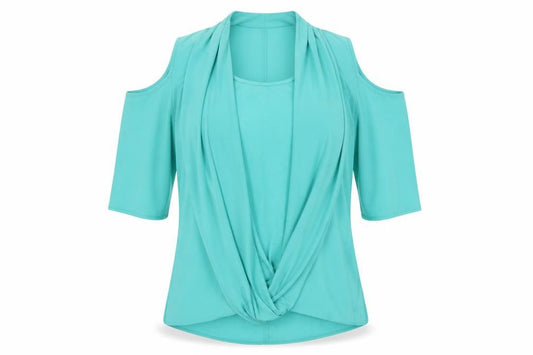 Womens UK Size 14 Soon Green Basic Blouse