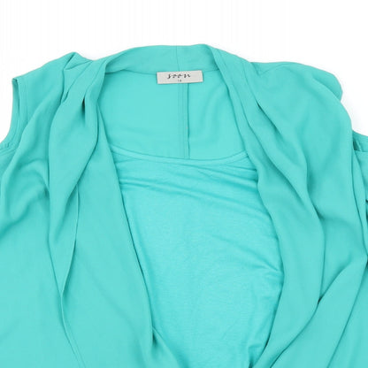 Womens UK Size 14 Soon Green Basic Blouse