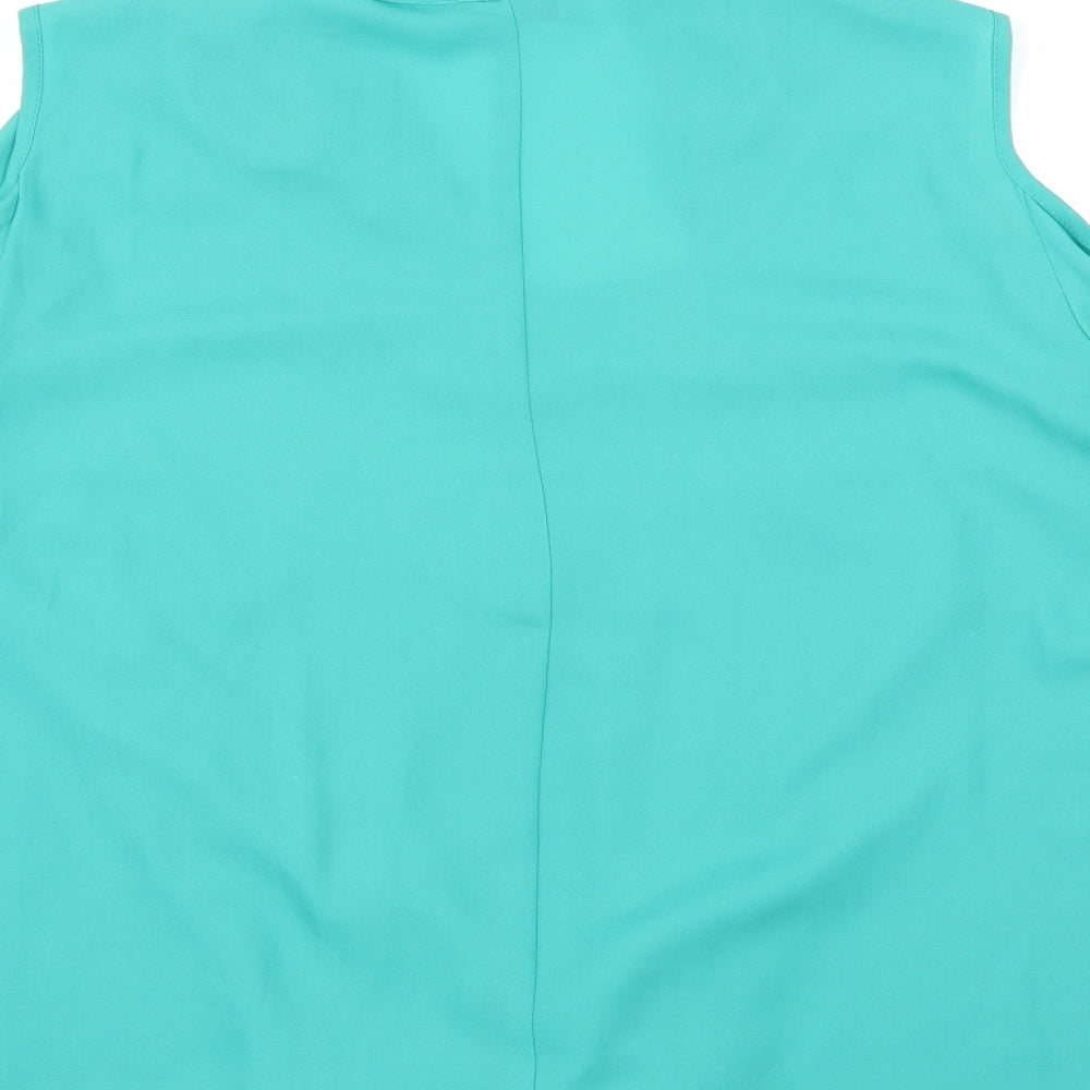 Womens UK Size 14 Soon Green Basic Blouse