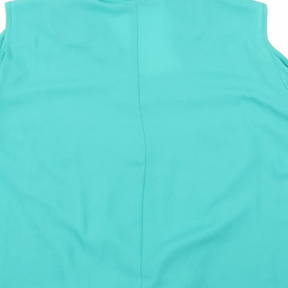 Womens UK Size 14 Soon Green Basic Blouse
