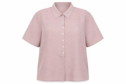 Elizabeth Shetton Womens Pink Polka Dot  Basic Button-Up Size 14