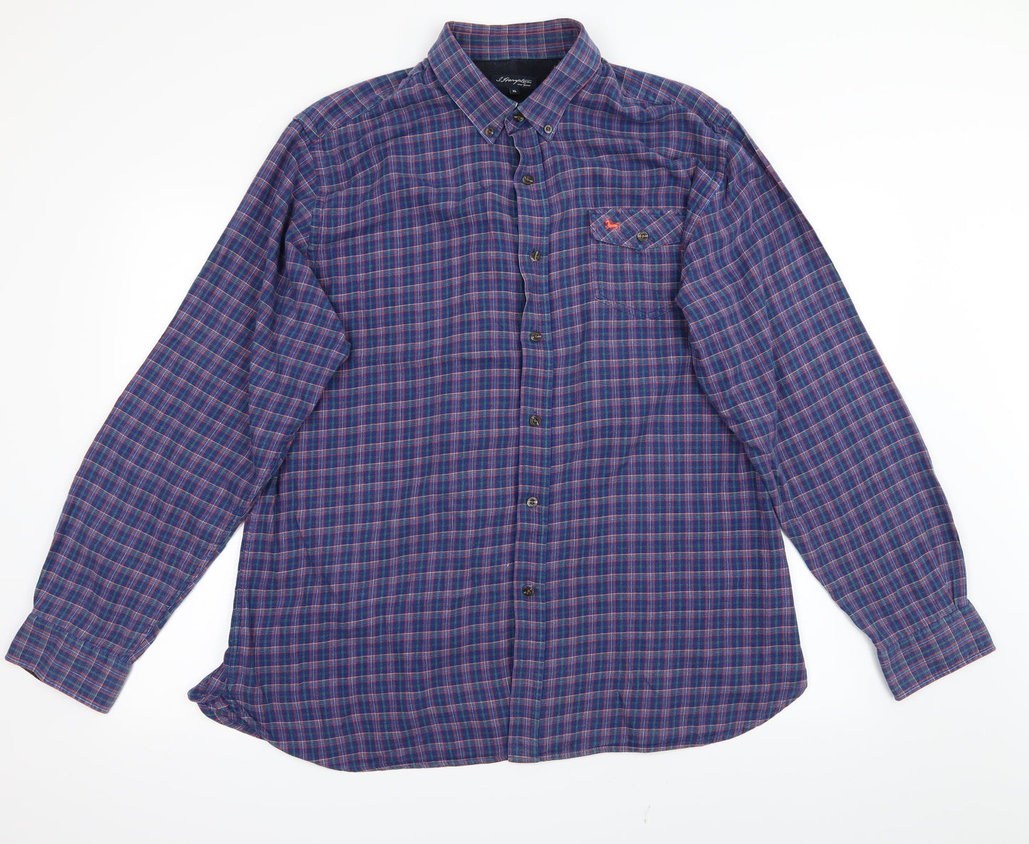 Mens UK Size XL Hampton Blue  Button-Up Long Sleeve Casual Shirt