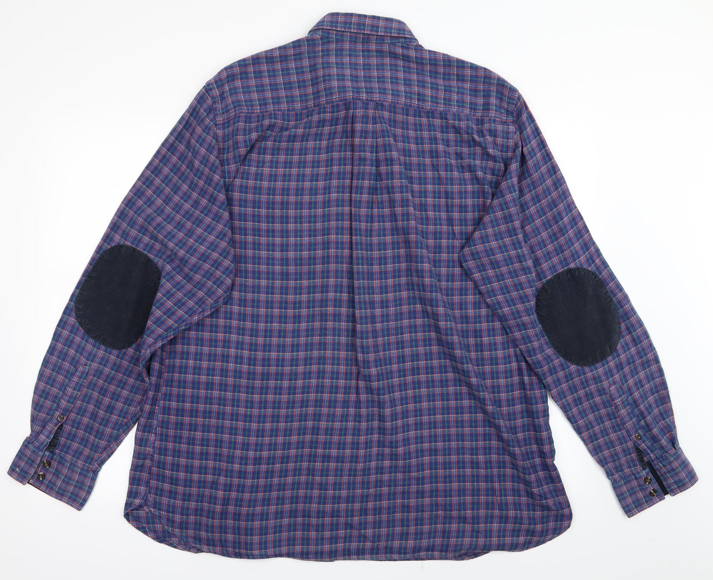 Mens UK Size XL Hampton Blue  Button-Up Long Sleeve Casual Shirt