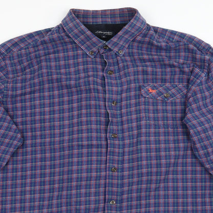 Mens UK Size XL Hampton Blue  Button-Up Long Sleeve Casual Shirt