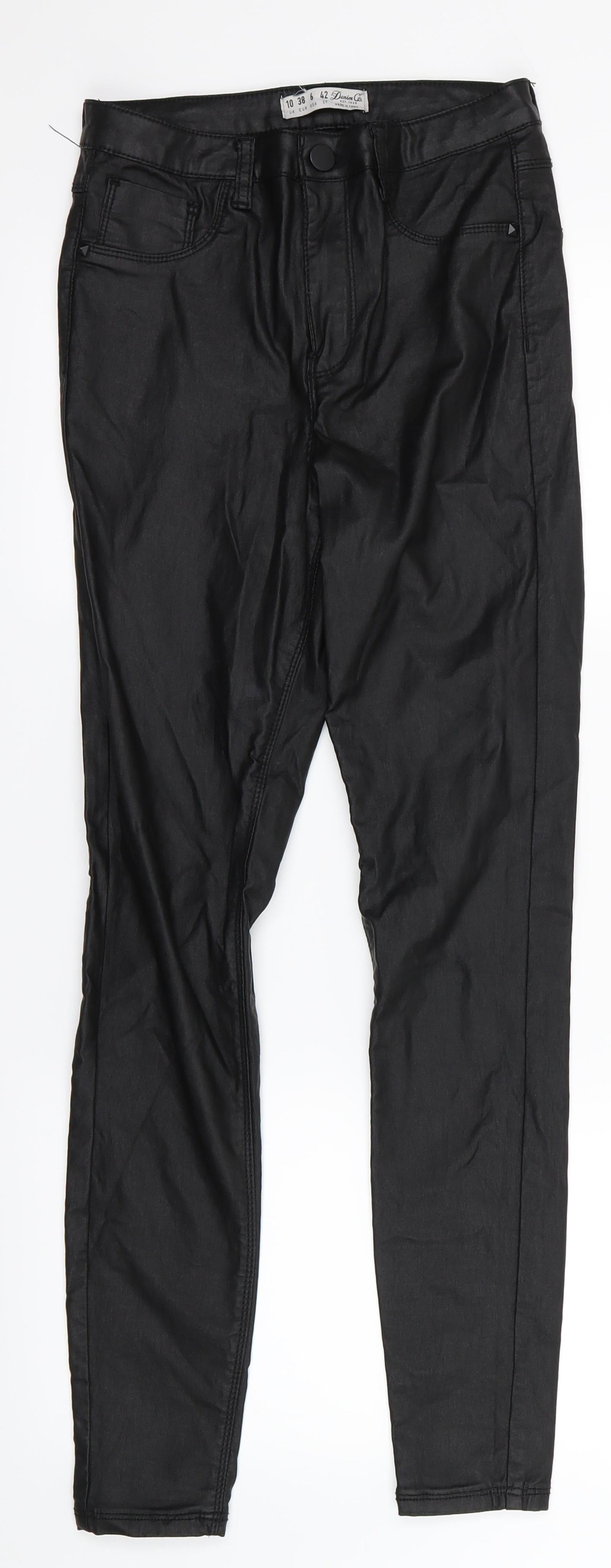 Womens UK Size 10 Denim Co Regular Fit Jegging Black Trousers