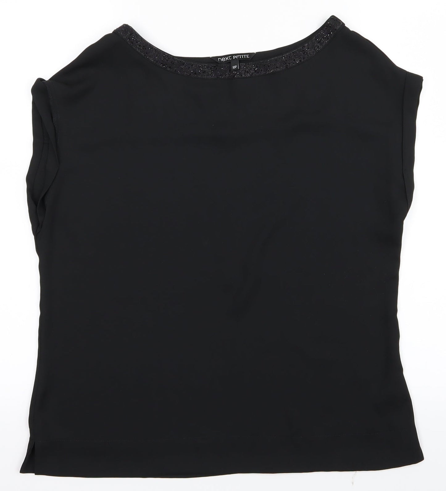 Womens UK Size 10 NEXT Black Basic Button-Up