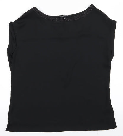 Womens UK Size 10 NEXT Black Basic Button-Up