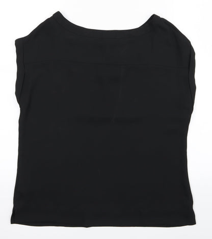 Womens UK Size 10 NEXT Black Basic Button-Up