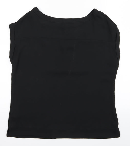 Womens UK Size 10 NEXT Black Basic Button-Up