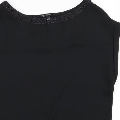 Womens UK Size 10 NEXT Black Basic Button-Up