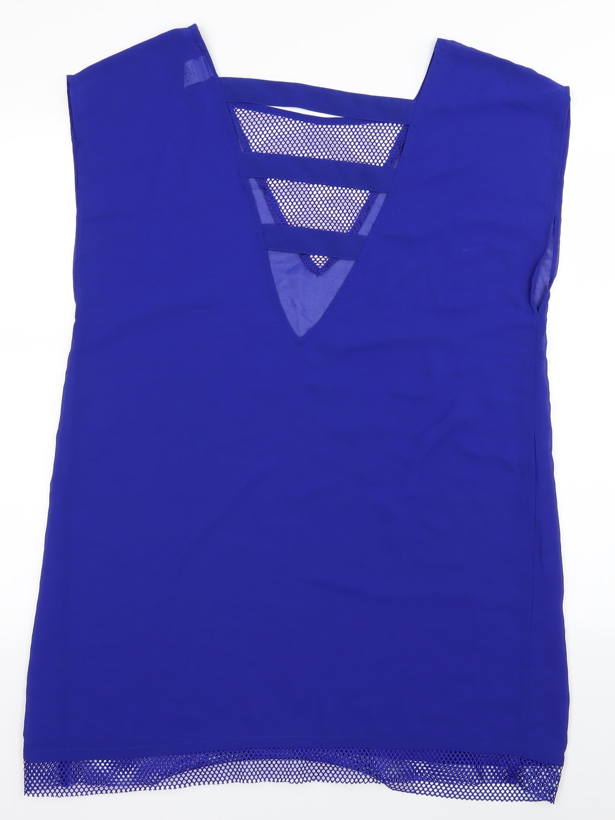 Womens UK Size L River Island Blue Basic Tank