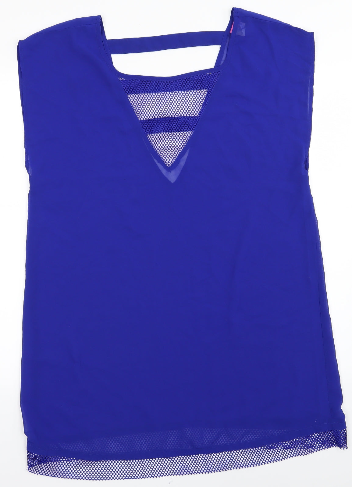 Womens UK Size L River Island Blue Basic Tank