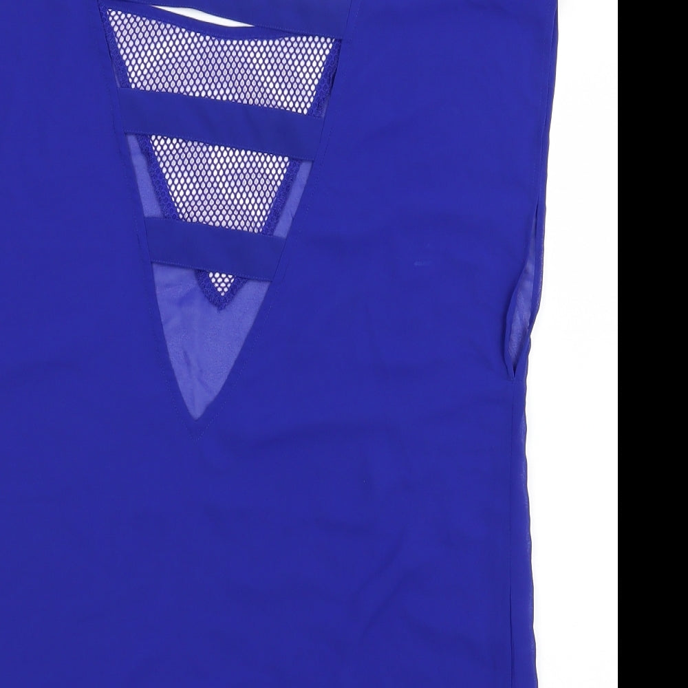 Womens UK Size L River Island Blue Basic Tank