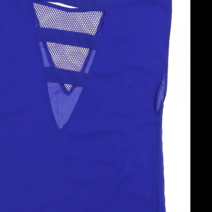 Womens UK Size L River Island Blue Basic Tank