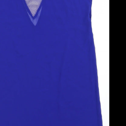 Womens UK Size L River Island Blue Basic Tank