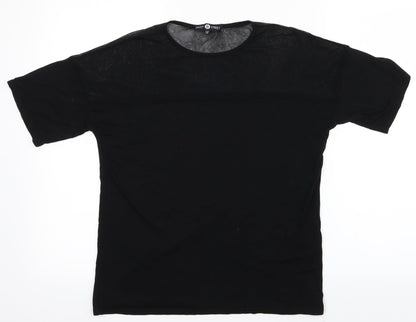 Womens UK Size M Daisy Street Black Basic T-Shirt