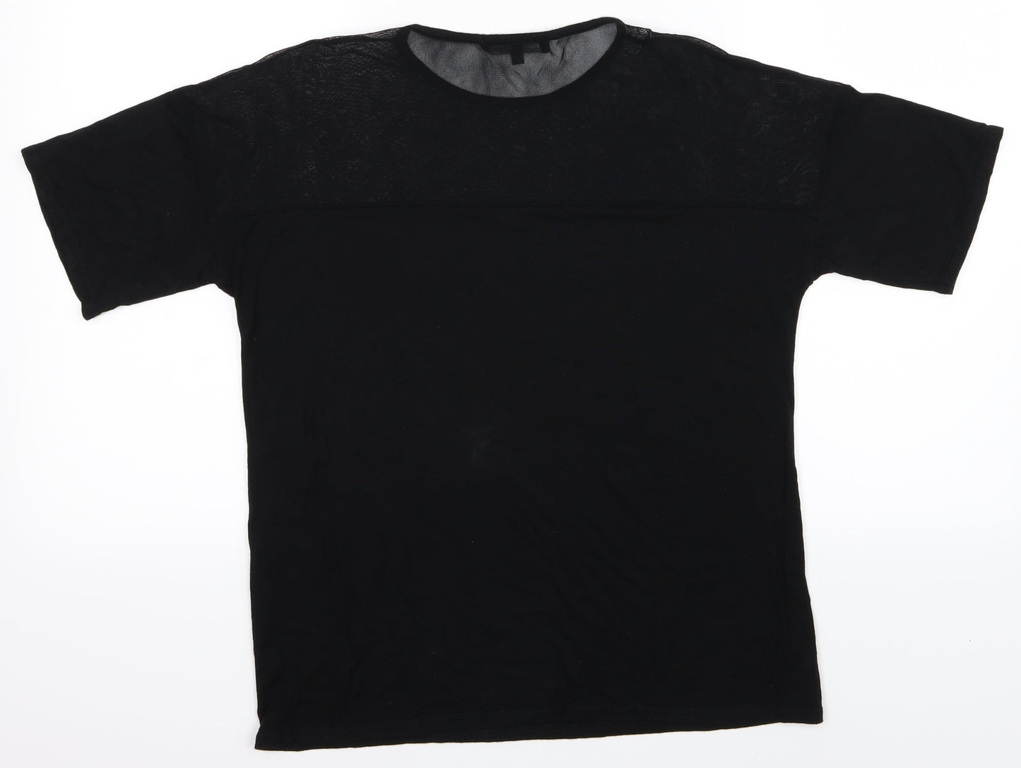 Womens UK Size M Daisy Street Black Basic T-Shirt